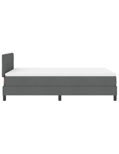 Letto a molle con materasso Grigio scuro 120 x 190 cm Tessuto
