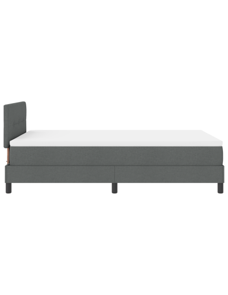 Letto a molle con materasso Grigio scuro 120 x 190 cm Tessuto