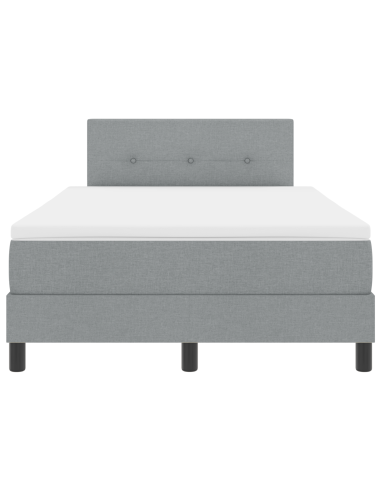 Letto a molle con materasso Grigio chiaro 120 x 200 cm Tessuto