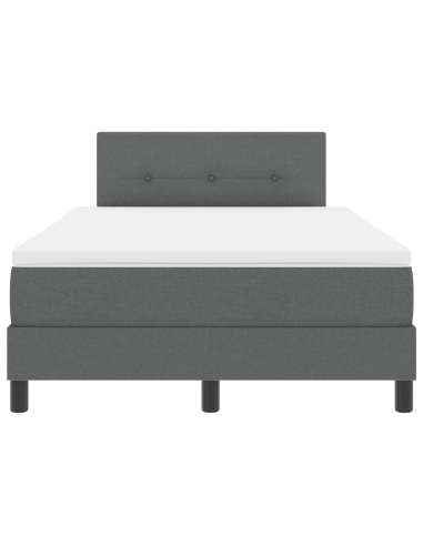 Letto a molle con materasso Grigio scuro 120 x 200 cm Tessuto