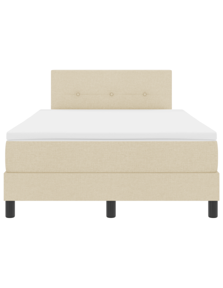 Letto Box Spring con Materasso e LED Crema 120x200 cm Tessuto