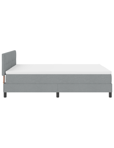 Letto a molle con materasso Grigio chiaro 140 x 190 cm Tessuto