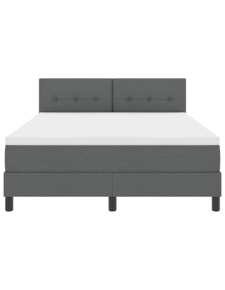 Letto con Contenitore e Materasso & LED Grigio Scuro 140x190 cm Tessuto