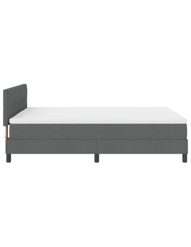 Letto a molle con materasso Grigio scuro 140 x 190 cm Tessuto