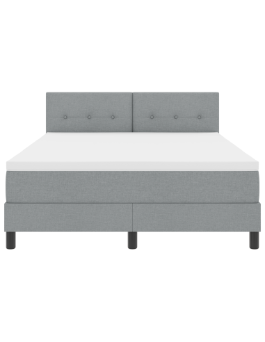 Letto a molle con materasso Grigio chiaro 140 x 200 cm Tessuto
