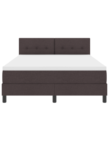 Letto a molle con materasso Marrone Scuro 140 x 200 cm Tessuto