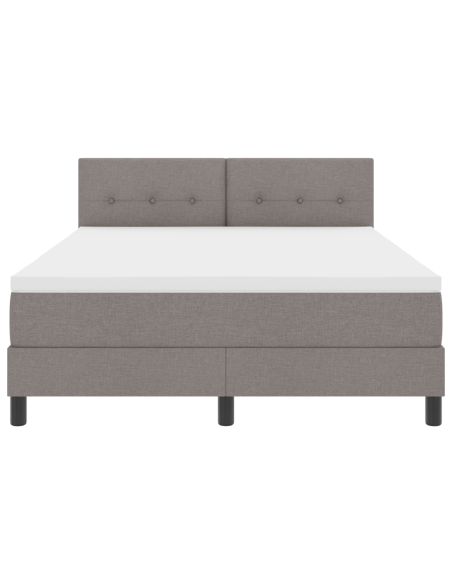 Letto Box Spring con Materasso e LED Taupe 140x200 cm Tessuto