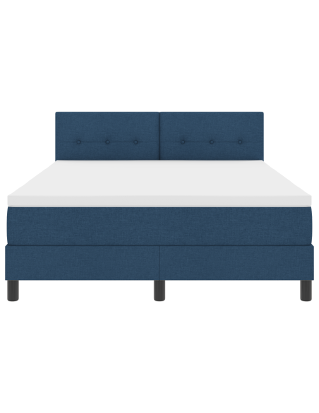 Letto Box Spring con Materasso e LED Blu 140x200 cm Tessuto