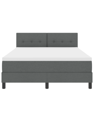 Letto a molle con materasso Grigio scuro 160 x 200 cm Tessuto