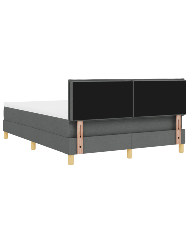 Letto a Sorgente LED con led Grigio scuro 160 x 200 cm Tessuto