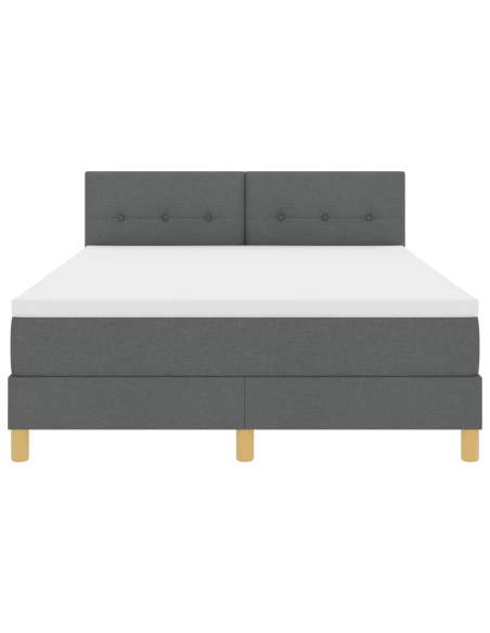 Letto a Sorgente LED con led Grigio scuro 160 x 200 cm Tessuto