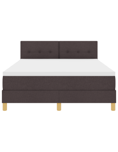 Letto a Sorgente LED con led Marrone Scuro 160 x 200 cm Tessuto