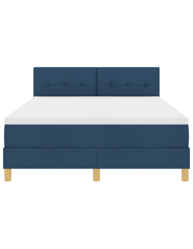 Letto a Sorgente LED con materasso Blu 160 x 200 cm Tessuto