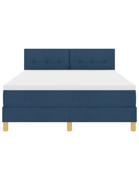 Letto con Box Spring con Materasso & LED Blu 160x200 cm Tessuto