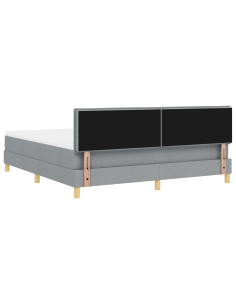 Letto a Sorgente LED con led Grigio chiaro 180 x 200 cm Tessuto 2