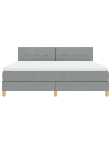 Letto a Sorgente LED con led Grigio chiaro 180 x 200 cm Tessuto