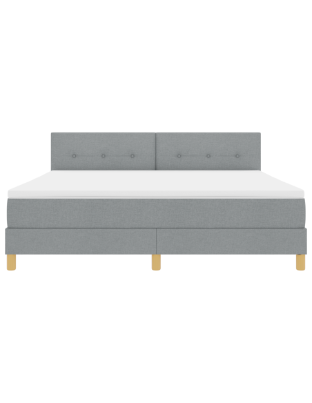Letto con Box Spring con Materasso e LED Grigio Chiaro 180x200 cm Tessuto