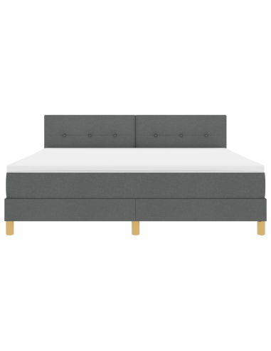 Letto a Sorgente LED con led Grigio scuro 180 x 200 cm Tessuto