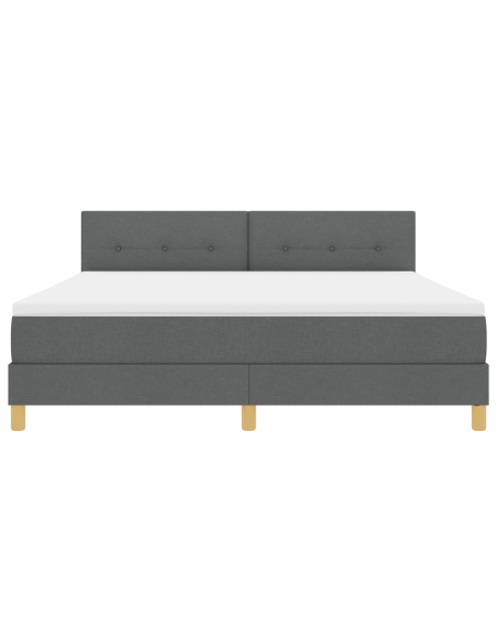 Letto Contenitore con Materasso & LED Grigio Scuro 180x200 cm Tessuto