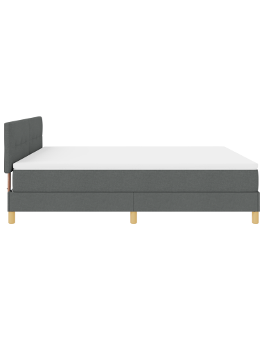 Letto a Sorgente LED con led Grigio scuro 180 x 200 cm Tessuto