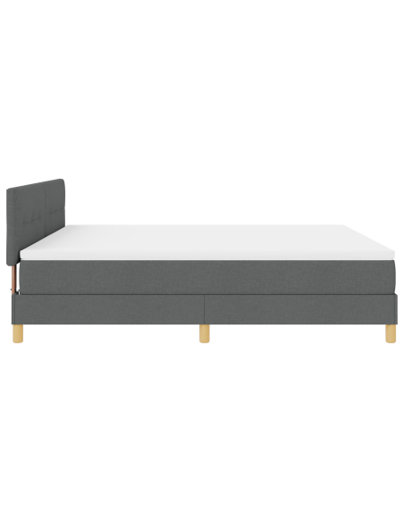 Letto Contenitore con Materasso & LED Grigio Scuro 180x200 cm Tessuto