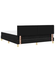 Letto a Sorgente LED con materasso Nero 180 x 200 cm Tessuto 2