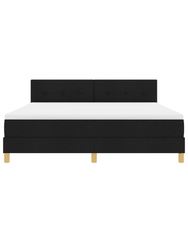 Letto a Sorgente LED con materasso Nero 180 x 200 cm Tessuto