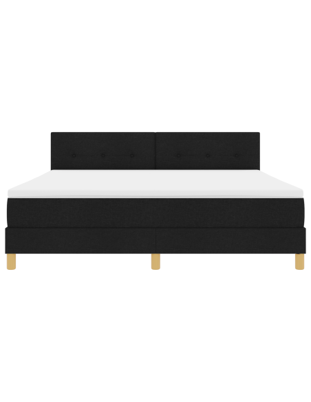 Letto con Rete a Molle con Materasso e LED Nero 180x200 cm Tessuto