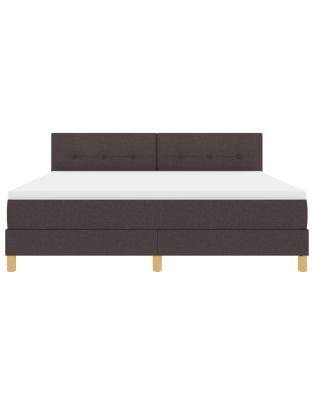 Letto a Box Spring con Materasso e LED Marrone Scuro 180x200 cm in Tessuto