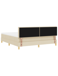 Letto a Sorgente LED con materasso Crema 180 x 200 cm Tessuto 2