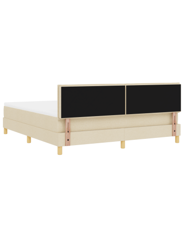 Letto a Sorgente LED con materasso Crema 180 x 200 cm Tessuto