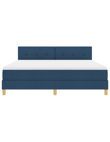 Letto a Sorgente LED con materasso Blu 180 x 200 cm Tessuto