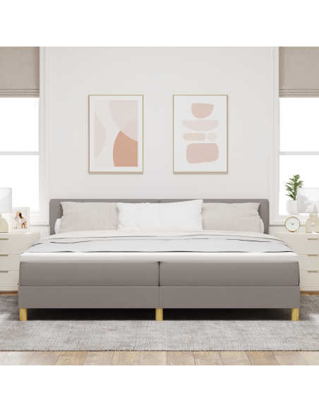 Letto a Molle con Materasso & LED Tortora 200x200 cm Tessuto