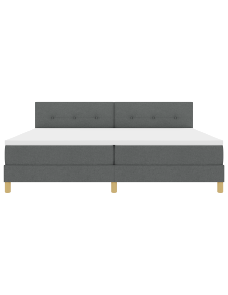 Letto a Molle con Materasso & LED Grigio Scuro 200x200 cm Tessuto