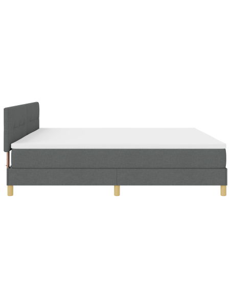 Letto a Molle con Materasso & LED Grigio Scuro 200x200 cm Tessuto
