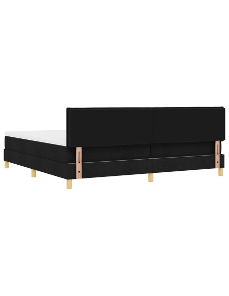 Letto Box Spring con Materasso & LED Nero 200x200 cm Tessuto