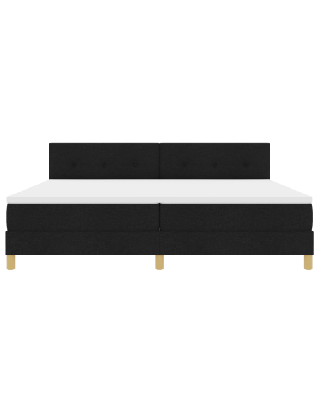 Letto Box Spring con Materasso & LED Nero 200x200 cm Tessuto
