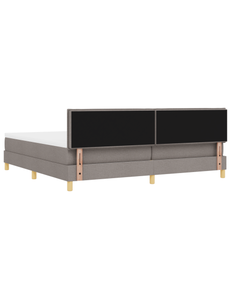 Letto a Molle con Materasso & LED Tortora 200x200 cm Tessuto