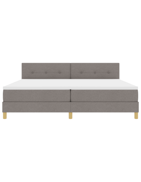 Letto a Molle con Materasso & LED Tortora 200x200 cm Tessuto