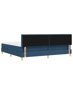 Letto a Sorgente LED con materasso Blu 200 x 200 cm Tessuto 2