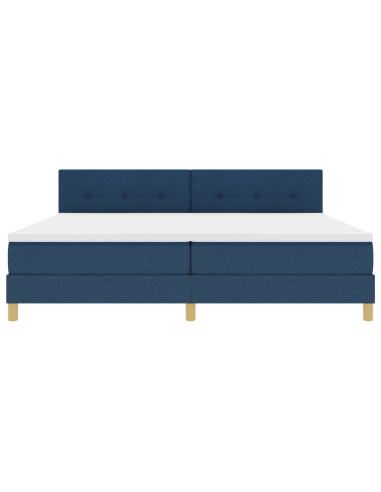 Letto a Sorgente LED con materasso Blu 200 x 200 cm Tessuto