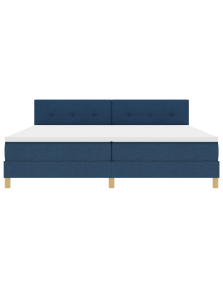 Letto a Sorgente LED con materasso Blu 200 x 200 cm Tessuto