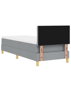 Letto a Sorgente LED con led Grigio chiaro 80 x 200 cm Tessuto 2