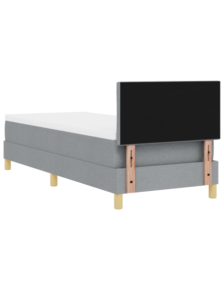 Letto Box Spring con Materasso & LED Grigio Chiaro 80x200 cm Tessuto