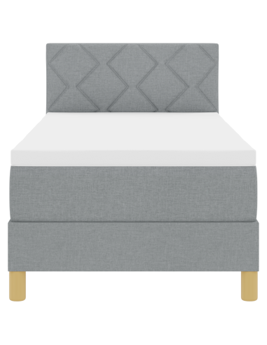 Letto a Sorgente LED con led Grigio chiaro 80 x 200 cm Tessuto