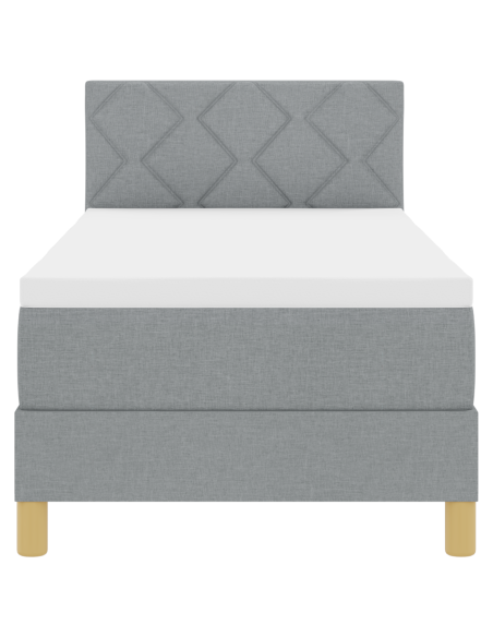 Letto a Sorgente LED con led Grigio chiaro 80 x 200 cm Tessuto