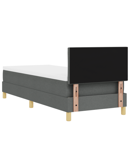 Letto con Box Spring con Materasso e LED Grigio Scuro 80x200 cm Tessuto