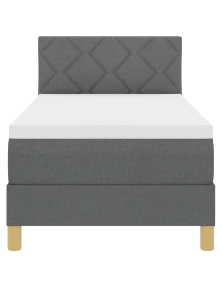 Letto con Box Spring con Materasso e LED Grigio Scuro 80x200 cm Tessuto