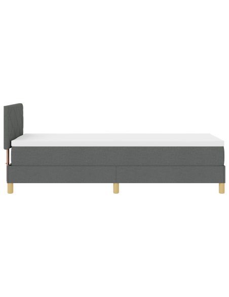 Letto con Box Spring con Materasso e LED Grigio Scuro 80x200 cm Tessuto