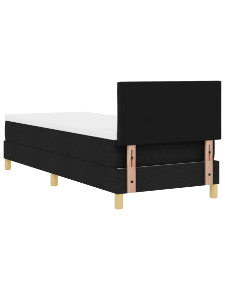 Letto Box Spring con Materasso e LED Nero 80x200 cm Tessuto